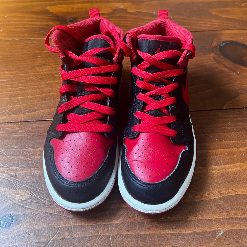 Boys size 2. Red and Black Air Jordan